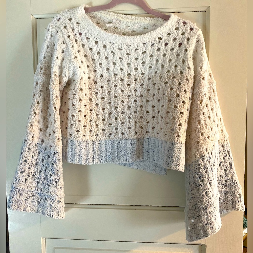 Cropped multi color sweater with flowy sleeves. Bought from Anthropology Size XS